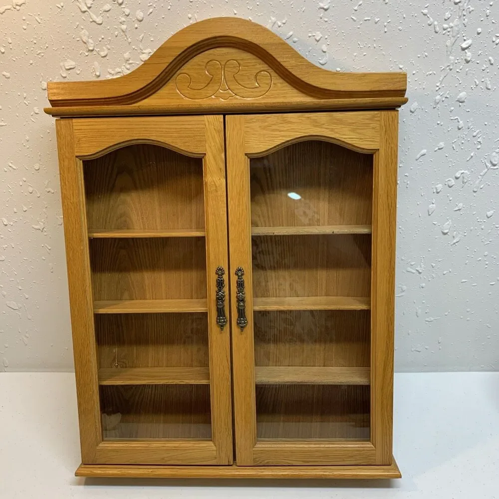 Vintage Wooden Display Shadow Box Collectibles Miniatures Wall Hanging 16x21
